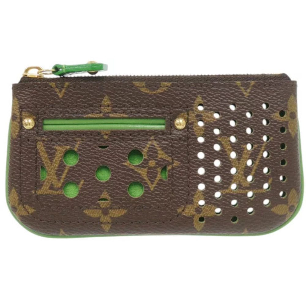 Louis Vuitton Pochette Monogram Perfo Green coin case Wallet LV